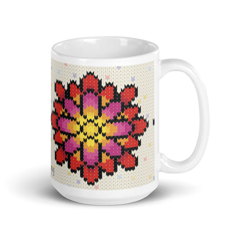 Knitted Zinnia Knitting Mug